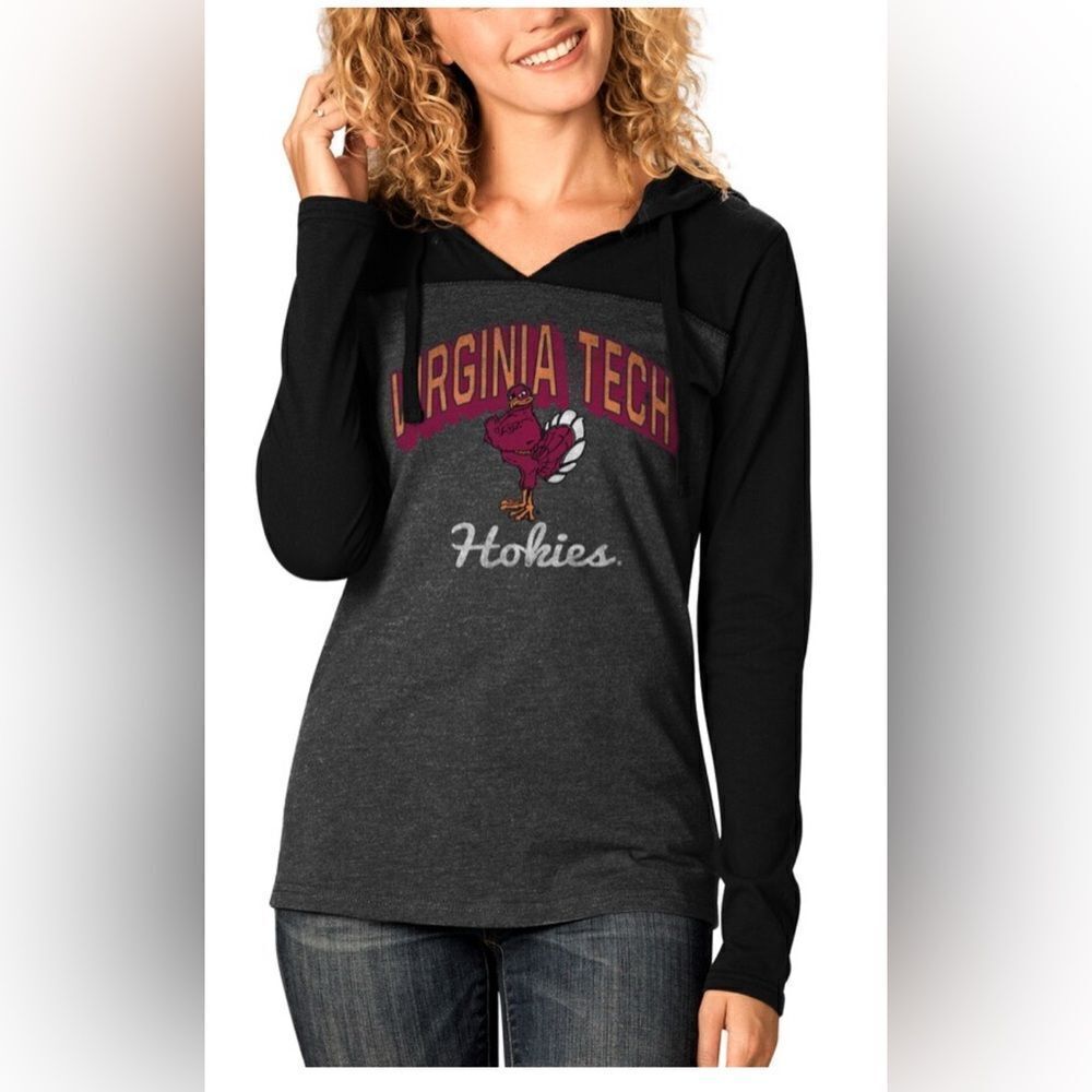 NWT Camp David Women’s Gray/Black Graphic Hoodie Virginia Tech Hokies - Size XL